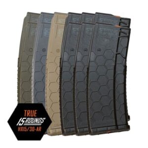6 Pack of Hexmag Series 2 AR-15 .223/5.56 15/30-Round Polymer Magazine