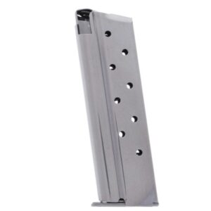 Metalform Standard 1911 Government, Commander .38 SUPER, Stainless Steel (Removable Base & Round Follower) 9-Round Magazine