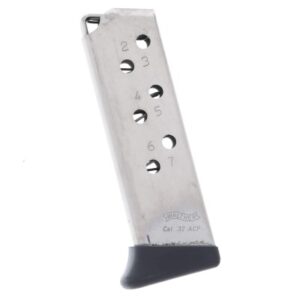 Walther PPK .32 ACP 7-Round Nickel Magazine w/ Finger Rest